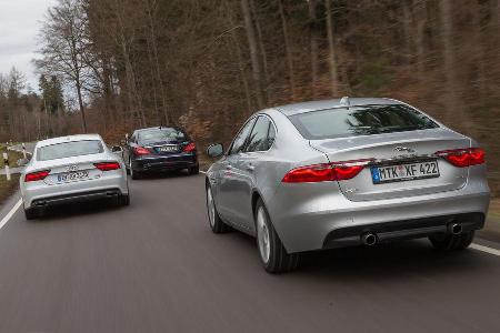 Mercedes CLS 400 4Matic, Audi A7 Sportback 3.0 TFSI Quattro, Jaguar XF 35t Prestige