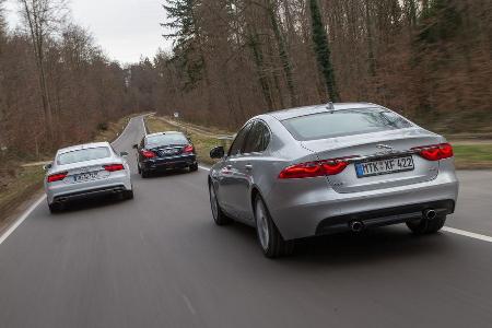 Mercedes CLS 400 4Matic, Audi A7 Sportback 3.0 TFSI Quattro, Jaguar XF 35t Prestige
