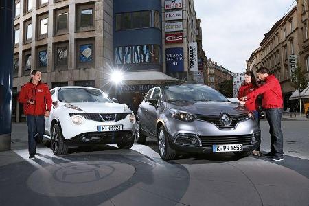 Nissan Juke 1.5 dCi, Renault Captur dCi 90, Frontansicht