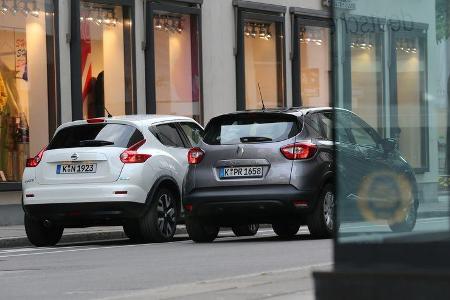 Nissan Juke 1.5 dCi, Renault Captur dCi 90, Heckanasicht