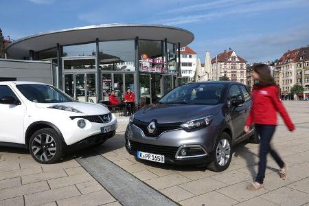 Nissan Juke 1.5 dCi, Renault Captur dCi 90, Frontansicht