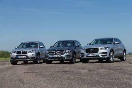 BMW-X3-Jaguar-F-Pace-Mercedes-GLC-Vergleichstest
