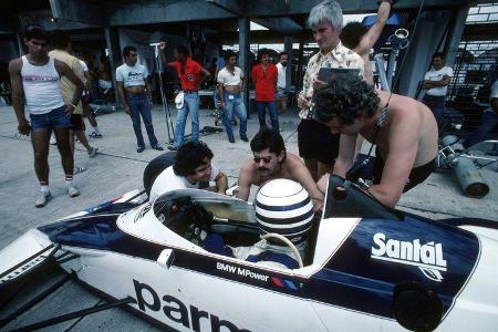 GP Brasilien 1983 - Brabham-BMW BT52 Turbo - Riccardo Patrese - Nelson Piquet - Gordan Murray - Charlie Whiting - Formel 1