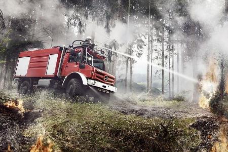 Unimog hochgeländegängig Euro VI, Feuerwehr, Feuerwehreinsatz