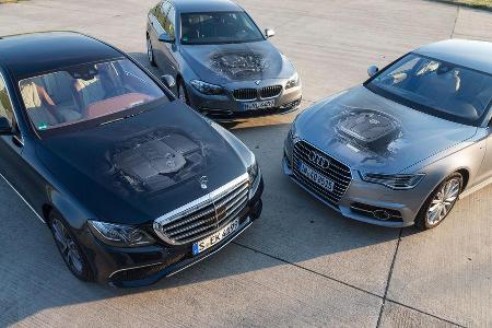 Audi A6 2.0 TDI, BMW 520d, Mercedes E 220 d, Motoren
