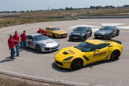 Chevrolet Corvette, Jaguar F-Type, Mercedes-AMG GT, Nissan GT-R, Porsche 911