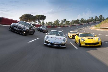Chevrolet Corvette, Jaguar F-Type, Mercedes-AMG GT, Nissan GT-R, Porsche 911