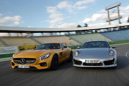 Mercedes-AMG GT S, Porsche 911 Turbo, Frontansicht