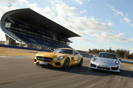 Mercedes-AMG GT S, Porsche 911 Turbo, Frontansicht