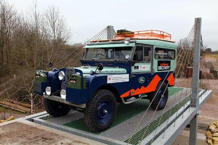 Series I First Overland Expedition Vehicle displaying the Journey of Discovery graphics for the 2012 expedition launch