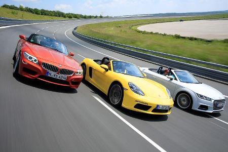 Audi TTS Roadster 2.0 TFSI, BMW Z4 sDrive 35i, Porsche 718 Boxster