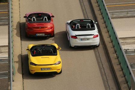 Audi TTS Roadster 2.0 TFSI, BMW Z4 sDrive 35i, Porsche 718 Boxster