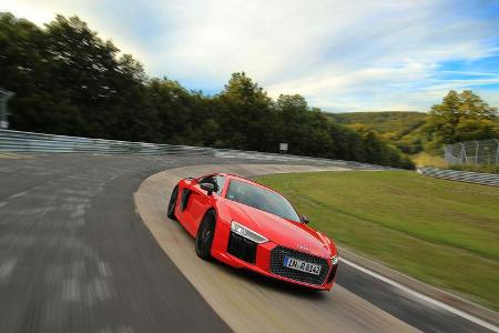 Audi R8 V10 Plus, Frontansicht, Steilwand