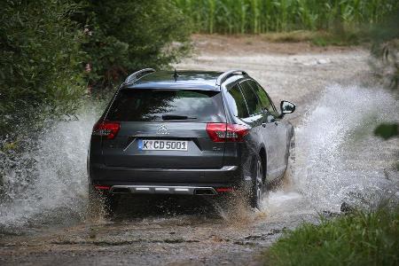 Citron C5 Crosstourer HDi 165, Heckansicht, Wasserdurchfahrt