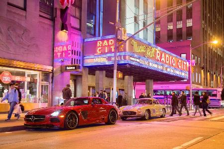 Mercedes 300 SL, Mercedes SLS AMG Black Series, New York, Impression