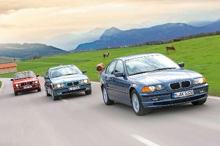 Drei Generationen BMW Dreier, Frontansicht