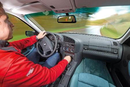 BMW 323i, Cockpit, Fahrersicht
