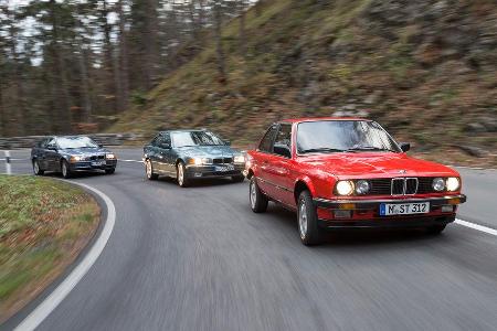 Drei Generationen BMW Dreier, Frontansicht