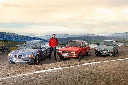 Drei Generationen BMW Dreier, Frontansicht, Jens Drallle