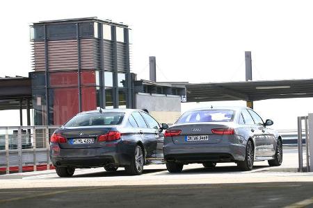 Audi A6 3.0 TDI Competition, BMW 535d, Heckansicht