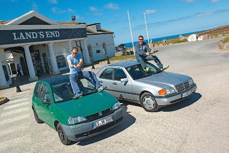 Mercedes C 180, Seat Arosa, Lans End, Reise, Impression