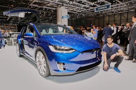 Tesla Model X, Sitzprobe, Genfer Autosalon, 03/2016
