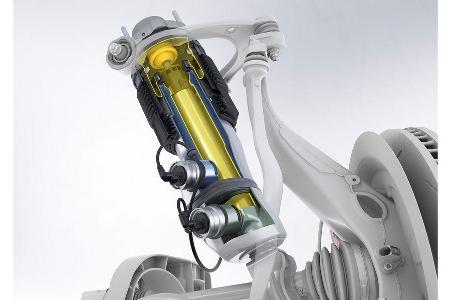 Porsche Panamera Turbo: Dreikammer-Luftfederbein der adaptiven Luftfederung