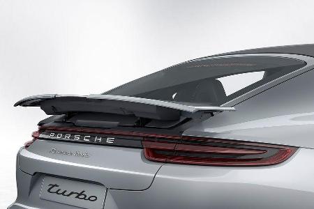 Porsche Panamera Turbo: adaptiver 4-Wege-Heckspoiler in der Performance-Stellung