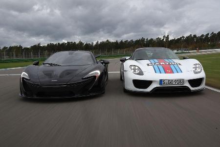 Porsche 918 Spyder, McLaren P1, Frontansicht