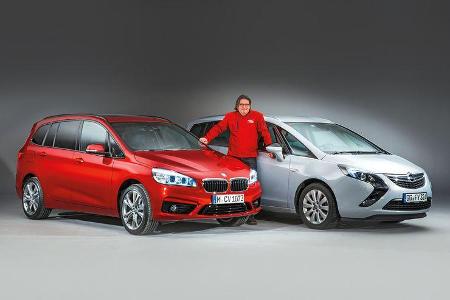 BMW Zweier Gran Tourer, Opel Zafira Tourer, Frontansicht BMW Zweier Gran Tourer, Opel Zafira Tourer, Frontansicht