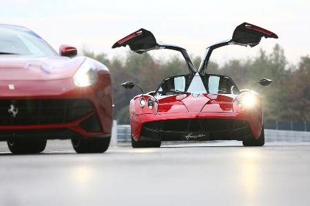 Pagani Huayra, Ferrari F12 Berlinetta, Frontansicht