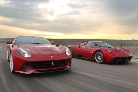 Pagani Huayra, Ferrari F12 Berlinetta, Frontansicht