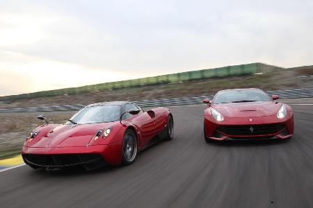 Pagani Huayra, Ferrari F12 Berlinetta, Frontansicht