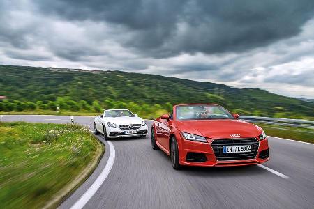 Audi TT Roadster 2.0 TFSI, Mercedes SLC 300, Frontansicht