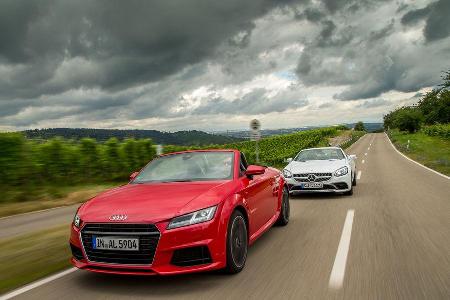 Audi TT Roadster 2.0 TFSI, Mercedes SLC 300, Frontansicht