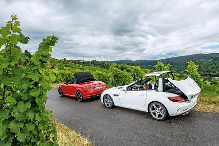 Audi TT Roadster 2.0 TFSI, Mercedes SLC 300, Verdeck ffnet