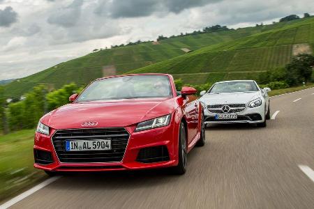 Audi TT Roadster 2.0 TFSI, Mercedes SLC 300, Frontansicht