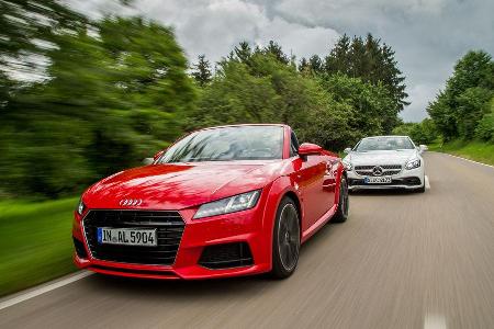 Audi TT Roadster 2.0 TFSI, Mercedes SLC 300, Frontansicht