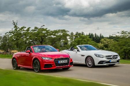 Audi TT Roadster 2.0 TFSI, Mercedes SLC 300, Seitenansicht