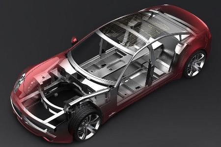 Ein Alu-Space-Frame bildet die Basis.