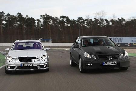 Im direkten Vergleich mutet der noch aktuelle E 63 AMG doch geradezu filigran an.