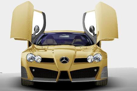 Der Mansory SLR trägt eine goldene Lackierung ...