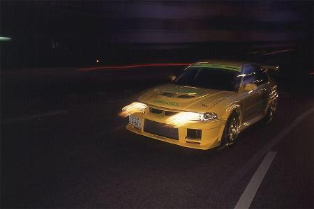 Der von JUN hochgezüchtete Mitsubishi Lancer EVO V leistete hier 527 PS, bis zu 600 PS sollten drin gewesen sein. 0-200 für ...