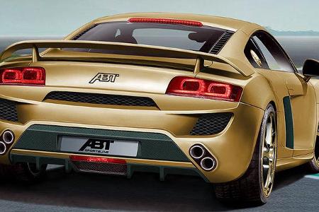 Der R8 erhält bei Abt eine modifizierte Fronthaube aus Karbon, neue Sideblades und eine aggressivere Heckpartie mit schräg a...