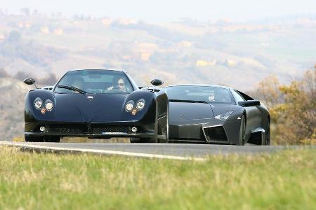 Teuer und selten: der Pagani Zonda F und der Lamorghini Reventon.