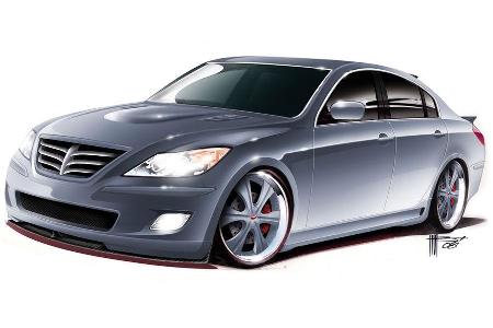 Neben dem 4,66 Meter langen Coupé wurde auch die viertürige Genesis-Limousine umgebaut.