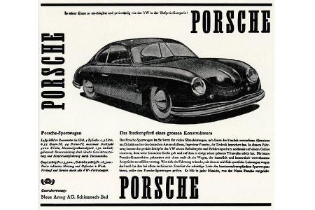 Anfangs macht Porsche selbst gar keine Werbung, Importeure wie die AMAG in der Schweiz übernehmen den Job.