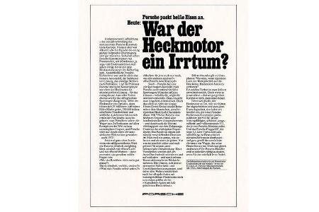 Antwort: Natürlich nicht. 1977 und 1978 packt Porsche 'heiße Eisen' an und antwortet gewitzt auf fiktive Provokationen.