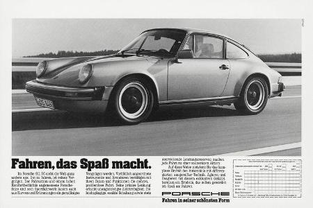 1980 wirkt die Werbung für den 911 SC etwas distanziert.