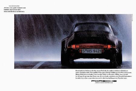 Ab März 1984 erscheinen Anzeigen mit stark gekürztem Text. Der Versuch, ein 'Psychogramm eines Porsche-Fahrers' zu zeichnen,...